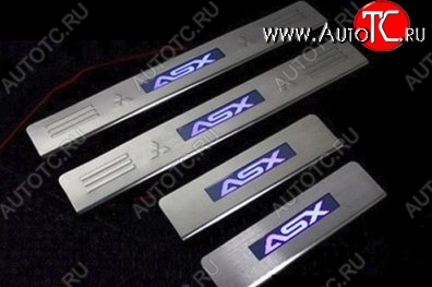 5 349 р. Накладки на порожки автомобиля СТ Mitsubishi ASX 1-ый рестайлинг (2013-2016)  с доставкой в г. Майкоп