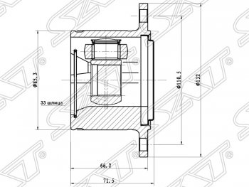 ШРУС SAT (внутренний, правый) Mitsubishi Challenger  K9-W - Pajero Sport  PA