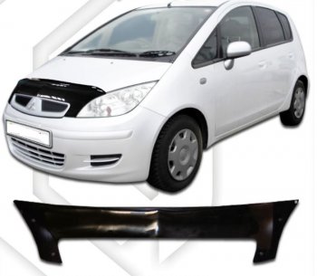 2 079 р. Дефлектор капота (правый руль) CA-Plastiс  Mitsubishi Colt  Z30 (2002-2009) хэтчбэк 5 дв. дорестайлинг (серия Classic черный)  с доставкой в г. Майкоп. Увеличить фотографию 2
