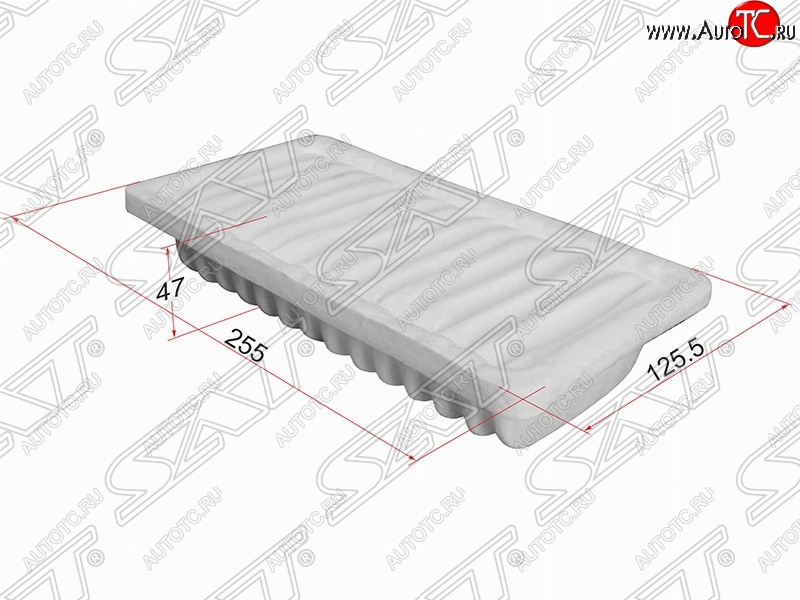 241 р. Фильтр воздушный двигателя SAT (255х125.5х47 mm)  Mitsubishi Colt ( Z20, Z30 хэтчбэк 3 дв.,  Z30) (2002-2009) дорестайлинг, хэтчбэк 5 дв. дорестайлинг  с доставкой в г. Майкоп