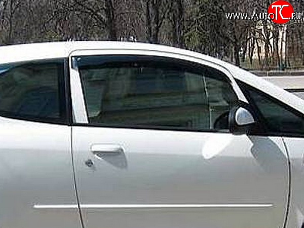 999 р. Комплект дефлекторов окон (ветровиков) 2 шт. 3 дв. (рестайлинг) Russtal Mitsubishi Colt Z20, Z30 хэтчбэк 3 дв. дорестайлинг (2002-2009)  с доставкой в г. Майкоп