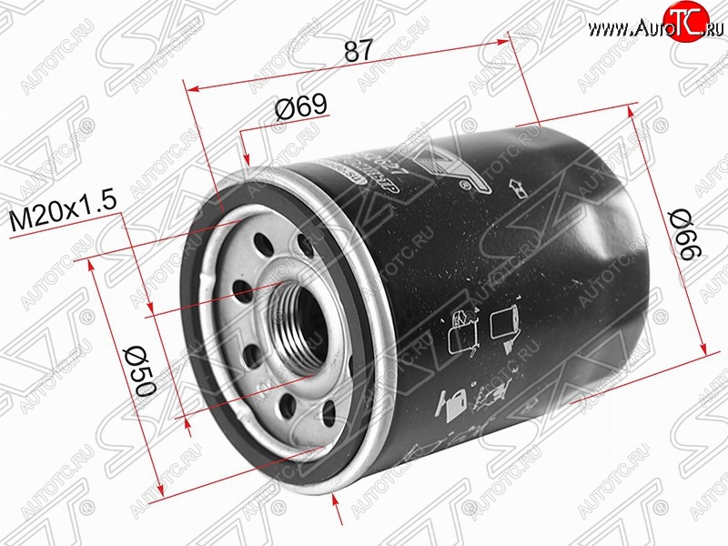 399 р. Фильтр масляный (KK,KL# 2.4 4WD 4N15, N80,90# S4FA/T) SAT  Mitsubishi Diamante - Galant  9  с доставкой в г. Майкоп
