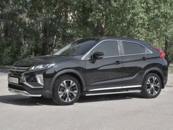 14 999 р. Защита переднего бампера (Ø42 мм, нержавейка) SLITKOFF Mitsubishi Eclipse Cross GK дорестайлинг (2017-2021)  с доставкой в г. Майкоп. Увеличить фотографию 2