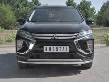 Защита переднего бампера (Ø42 мм, нержавейка) SLITKOFF Mitsubishi Eclipse Cross  GK (2017-2021) дорестайлинг