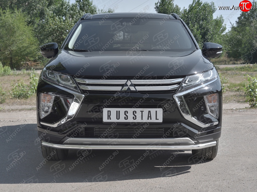 14 999 р. Защита переднего бампера (Ø42 мм, нержавейка) SLITKOFF Mitsubishi Eclipse Cross GK дорестайлинг (2017-2021)  с доставкой в г. Майкоп