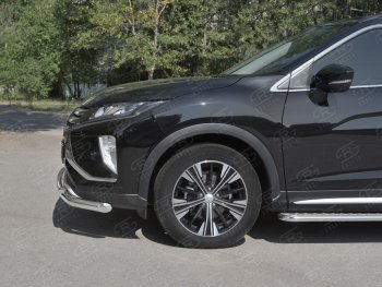 18 449 р. Защита переднего бампера (2 трубы Ø63 и 42 мм, нержавейка) SLITKOFF  Mitsubishi Eclipse Cross  GK (2017-2021) дорестайлинг  с доставкой в г. Майкоп. Увеличить фотографию 3