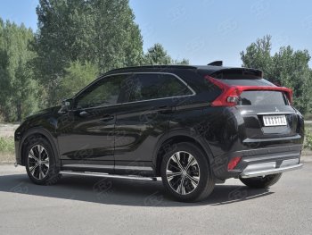 14 399 р. Защита заднего бампера (Ø63 мм, нержавейка) SLITKOFF Mitsubishi Eclipse Cross GK дорестайлинг (2017-2021)  с доставкой в г. Майкоп. Увеличить фотографию 2