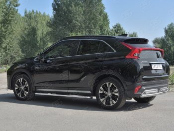 16 699 р. Защита заднего бампера (2 трубы Ø63 и 42 мм, нержавейка) SLITKOFF Mitsubishi Eclipse Cross GK дорестайлинг (2017-2021)  с доставкой в г. Майкоп. Увеличить фотографию 2