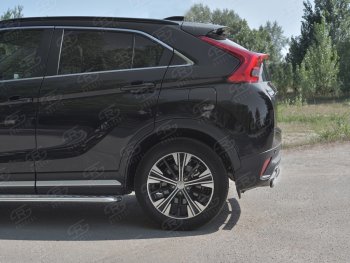 12 999 р. Защита заднего бампера (Ø75х42 мм, нержавейка) Russtal Mitsubishi Eclipse Cross GK дорестайлинг (2017-2021)  с доставкой в г. Майкоп. Увеличить фотографию 3