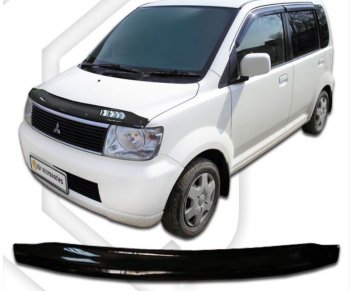 1 839 р. Дефлектор капота CA-Plastic Mitsubishi eK-Wagon H81W (2001-2006) (серия Classic черный)  с доставкой в г. Майкоп. Увеличить фотографию 2