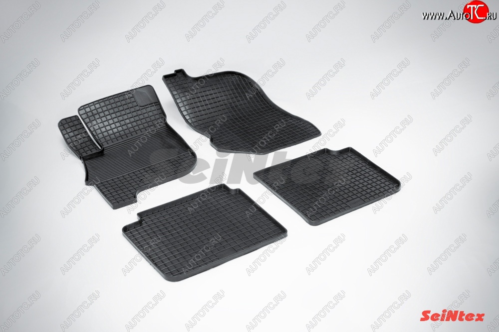 3 299 р. Износостойкие коврики в салон с рисунком Сетка SeiNtex Premium 4 шт. (резина)  Mitsubishi Galant  9 (2004-2009) седан  с доставкой в г. Майкоп