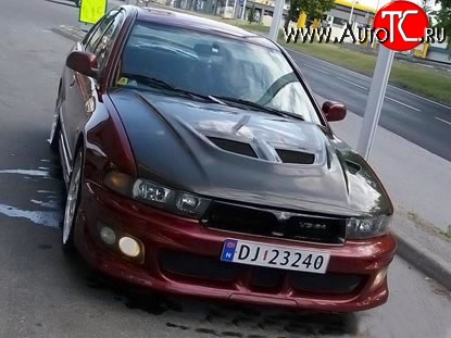 21 499 р. Пластиковый капот EVO Style Mitsubishi Galant 8  дорестайлинг седан (1996-1998) (Неокрашенный)  с доставкой в г. Майкоп