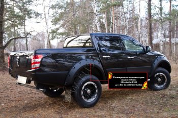 6 999 р. Расширитель колесной арки RA (вынос 60мм, передний левый) Mitsubishi L200 5 KK,KL дорестайлинг (2015-2019) (Поверхность шагрень)  с доставкой в г. Майкоп. Увеличить фотографию 2