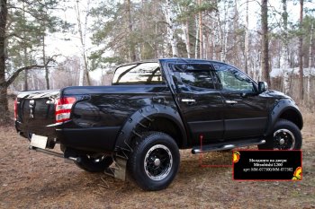 11 449 р. Молдинги дверей RA (комплект) Mitsubishi L200 5 KK,KL дорестайлинг (2015-2019) (Поверхность глянец (под окраску), Неокрашенные)  с доставкой в г. Майкоп. Увеличить фотографию 2