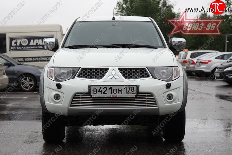 5 129 р. Декоративный элемент воздухозаборника Souz-96 (d10) Mitsubishi L200 5 KK,KL дорестайлинг (2015-2019)  с доставкой в г. Майкоп