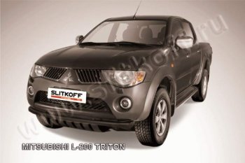 Защита переднего бампера из трубы d57 Slitkoff Mitsubishi L200  5 KK,KL (2015-2019) дорестайлинг