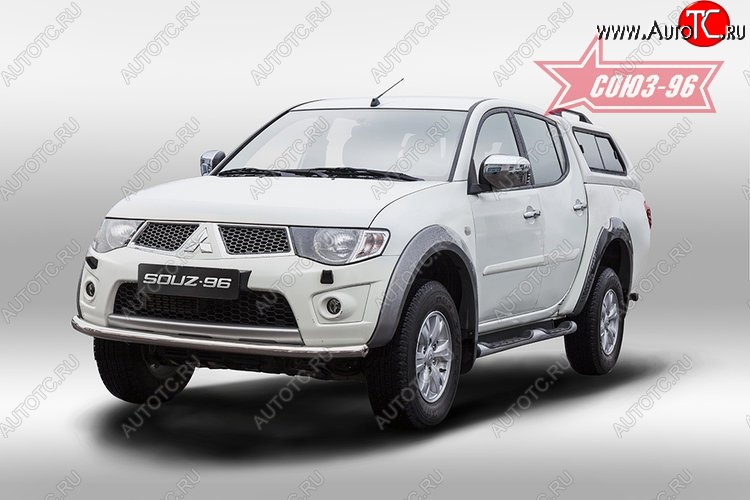10 394 р. Защита переднего бампера одинарная Souz-96 (d60). Mitsubishi L200 5 KK,KL дорестайлинг (2015-2019)  с доставкой в г. Майкоп