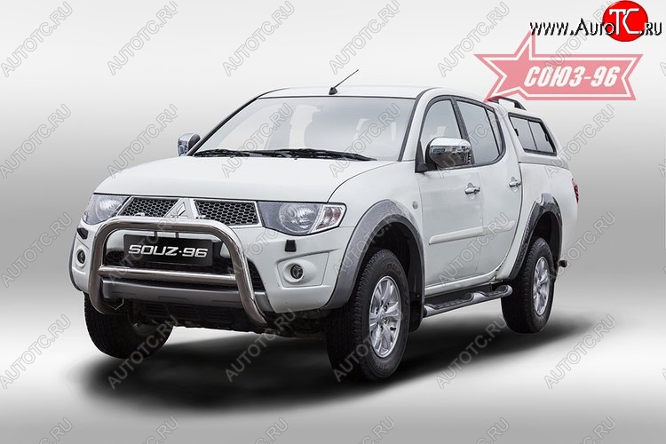 14 264 р. Защита переднего бампера Souz-96 (d76/60) Mitsubishi L200 5 KK,KL дорестайлинг (2015-2019)  с доставкой в г. Майкоп