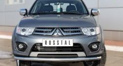 15 549 р. Одинарная защита переднего бампера диаметром 63 мм SLITKOFF Mitsubishi L200 5 KK,KL дорестайлинг (2015-2019)  с доставкой в г. Майкоп. Увеличить фотографию 2