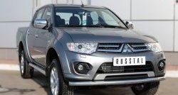 15 549 р. Одинарная защита переднего бампера диаметром 63 мм SLITKOFF Mitsubishi L200 5 KK,KL дорестайлинг (2015-2019)  с доставкой в г. Майкоп. Увеличить фотографию 4