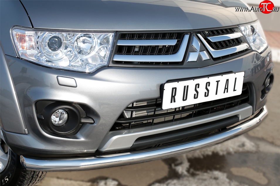 15 549 р. Одинарная защита переднего бампера диаметром 63 мм SLITKOFF Mitsubishi L200 5 KK,KL дорестайлинг (2015-2019)  с доставкой в г. Майкоп