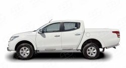 77 999 р. Защита порогов из круглой трубы диаметром 76 мм (рестайлинг) Russtal Mitsubishi L200 5 KK,KL дорестайлинг (2015-2019) (Защита порогов с со скосами на торцах (вариант 1))  с доставкой в г. Майкоп. Увеличить фотографию 3