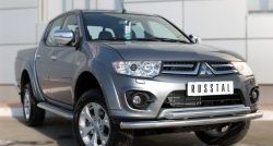 32 849 р. Широкая защита порогов SLITKOFF Mitsubishi L200 5 KK,KL дорестайлинг (2015-2019)  с доставкой в г. Майкоп. Увеличить фотографию 4