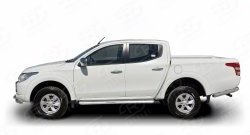 85 999 р. Широкая защита порогов (рестайлинг) Russtal Mitsubishi L200 5 KK,KL дорестайлинг (2015-2019) (Защита порогов с со скосами на торцах (вариант 1))  с доставкой в г. Майкоп. Увеличить фотографию 3