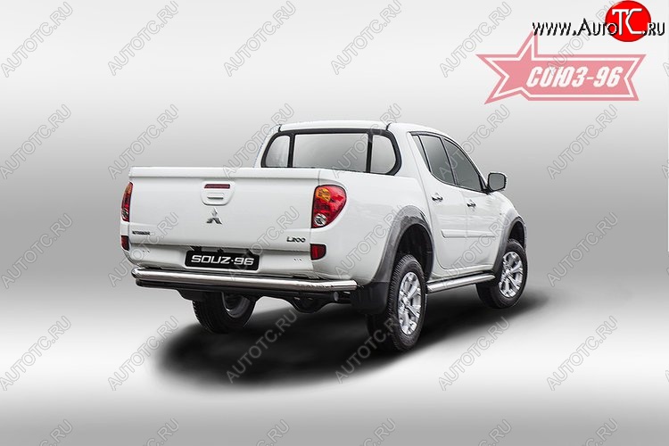 12 734 р. Одинарная защита заднего бампера с диаметром трубы 76 мм Souz-96 Mitsubishi L200 5 KK,KL дорестайлинг (2015-2019)  с доставкой в г. Майкоп
