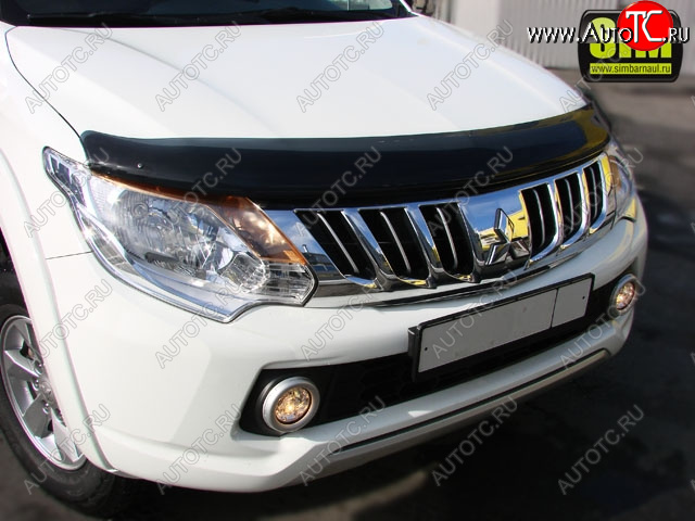 3 299 р. Дефлектор капота SIM Mitsubishi L200 5 KK,KL дорестайлинг (2015-2019)  с доставкой в г. Майкоп