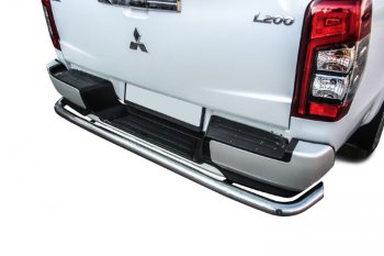 14 499 р. Защита заднего бампера Slitkoff (Ø 57 мм, с бампером)  Mitsubishi L200  5 KK,KL (2018-2022) рестайлинг (Нержавеющая сталь)  с доставкой в г. Майкоп. Увеличить фотографию 2