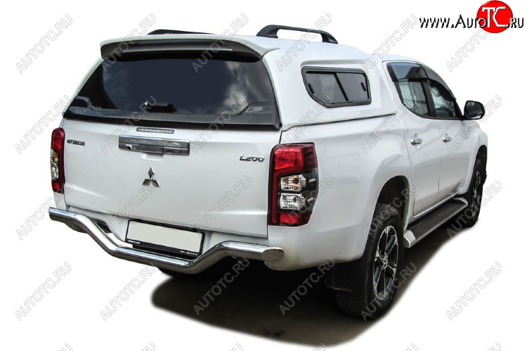 17 399 р. Защита заднего бампера Slitkoff (Ø 76 мм, без бампера)  Mitsubishi L200  5 KK,KL (2018-2022) рестайлинг (Нержавеющая сталь)  с доставкой в г. Майкоп