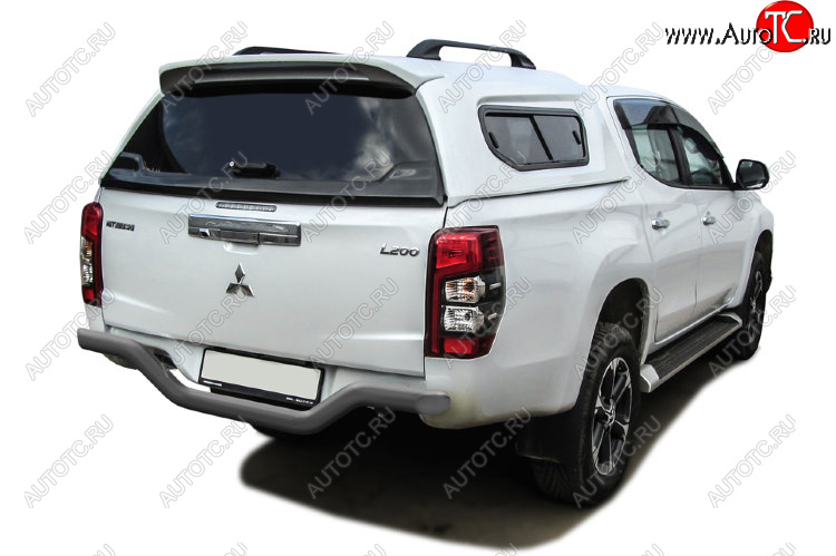 11 999 р. Защита заднего бампера Slitkoff (Ø 57 мм, без бампера)  Mitsubishi L200  5 KK,KL (2018-2022) рестайлинг (Сталь с полимерным покрытием. Цвет: серебристый)  с доставкой в г. Майкоп