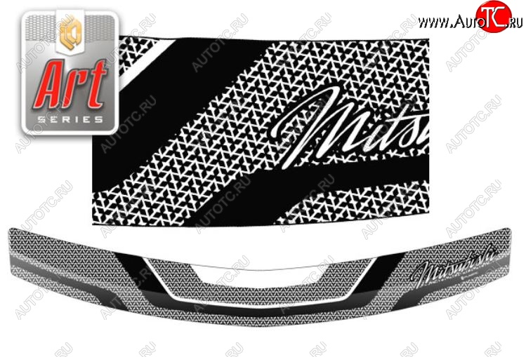 2 199 р. Дефлектор капота CA-Plastiс  Mitsubishi L200  4 (2006-2014)  дорестайлинг (серия Art графит)  с доставкой в г. Майкоп