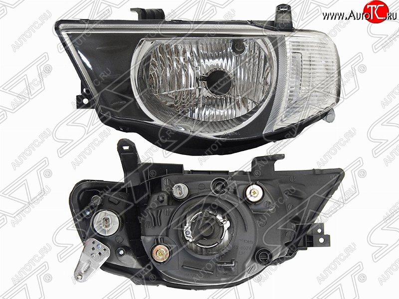 6 849 р. Левая фара передняя SAT (белый габарит) Mitsubishi L200 4  дорестайлинг (2006-2014)  с доставкой в г. Майкоп