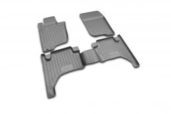 Комплект 3D ковриков салона Element (полиуретан) Mitsubishi L200 5 KK,KL рестайлинг (2018-2022) (Черные)