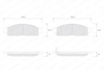 3 479 р. Тормозные колодки Ferodo (передние) Mitsubishi L200 4  дорестайлинг (2006-2014)  с доставкой в г. Майкоп. Увеличить фотографию 2