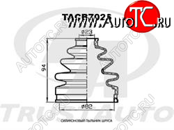 539 р. Пыльник шруса силиконовый (внутренний 82x94x23) Trustauto Mitsubishi L200 4  дорестайлинг (2006-2014)  с доставкой в г. Майкоп