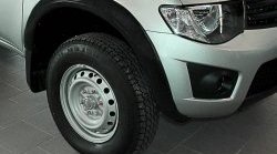 7 599 р. Комплект накладок на колёсные арки RA с выносом 50 мм Single Cab Mitsubishi L200 5 KK,KL рестайлинг (2018-2022) (Комплект на 4 арки, Поверхность глянец (под окраску), Неокрашенный)  с доставкой в г. Майкоп. Увеличить фотографию 4