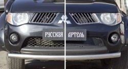 2 579 р. Защитная сетка решетки переднего бампера РА Mitsubishi L200 4  дорестайлинг (2006-2014)  с доставкой в г. Майкоп. Увеличить фотографию 2