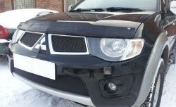 1 499 р. Сетка в решетку радиатора Russtal Mitsubishi L200 4  дорестайлинг (2006-2014) (черная)  с доставкой в г. Майкоп. Увеличить фотографию 4