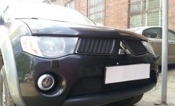 1 499 р. Сетка в решетку радиатора Russtal Mitsubishi L200 4  дорестайлинг (2006-2014) (черная)  с доставкой в г. Майкоп. Увеличить фотографию 5
