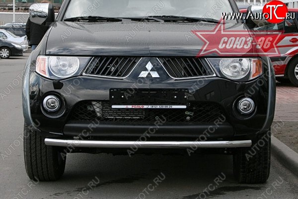 11 069 р. Защита переднего бампера одинарная Souz-96 (d60) Mitsubishi L200 4  дорестайлинг (2006-2014)  с доставкой в г. Майкоп