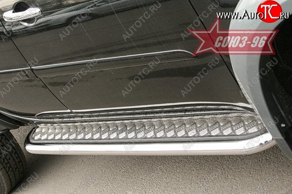 7 919 р. Защита порогов с листом Souz-96 (d60). Mitsubishi L200 5 KK,KL рестайлинг (2018-2022)  с доставкой в г. Майкоп