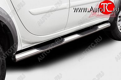 15 749 р. Защита порогов с проступью Souz-96 (d76) Mitsubishi L200 5 KK,KL рестайлинг (2018-2022)  с доставкой в г. Майкоп