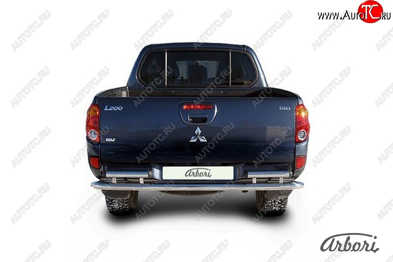 14 579 р. Защита заднего бампера TRITON Arbori (нержавейка, 2 трубы d57 mm). Mitsubishi L200 5 KK,KL рестайлинг (2018-2022)  с доставкой в г. Майкоп