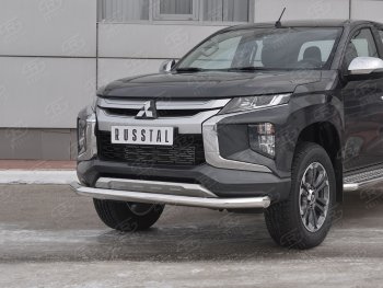 19 999 р. Защита переднего бампера (Ø 76 мм, нержавейка) SLITKOFF  Mitsubishi L200  5 KK,KL (2018-2022) рестайлинг  с доставкой в г. Майкоп. Увеличить фотографию 2