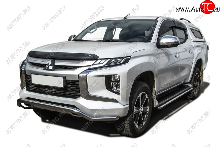 15 949 р. Защита переднего бампера Slitkoff (Ø 57 мм, волна)  Mitsubishi L200  5 KK,KL (2018-2022) рестайлинг (Нержавеющая сталь)  с доставкой в г. Майкоп
