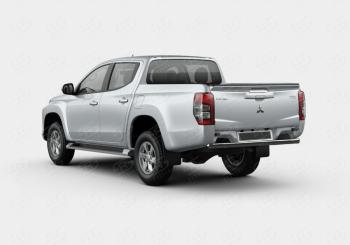 Защита заднего бампера (Ø57 мм) SLITKOFF Mitsubishi L200  5 KK,KL (2018-2022) рестайлинг (нержавейка с полимерным покрытием, черный)
