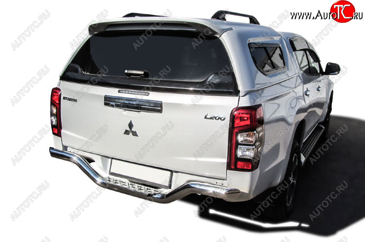21 999 р. Защита заднего бампера Slitkoff (Ø 57 мм, волна, со стальной ступенькой)  Mitsubishi L200  5 KK,KL (2018-2022) рестайлинг  с доставкой в г. Майкоп